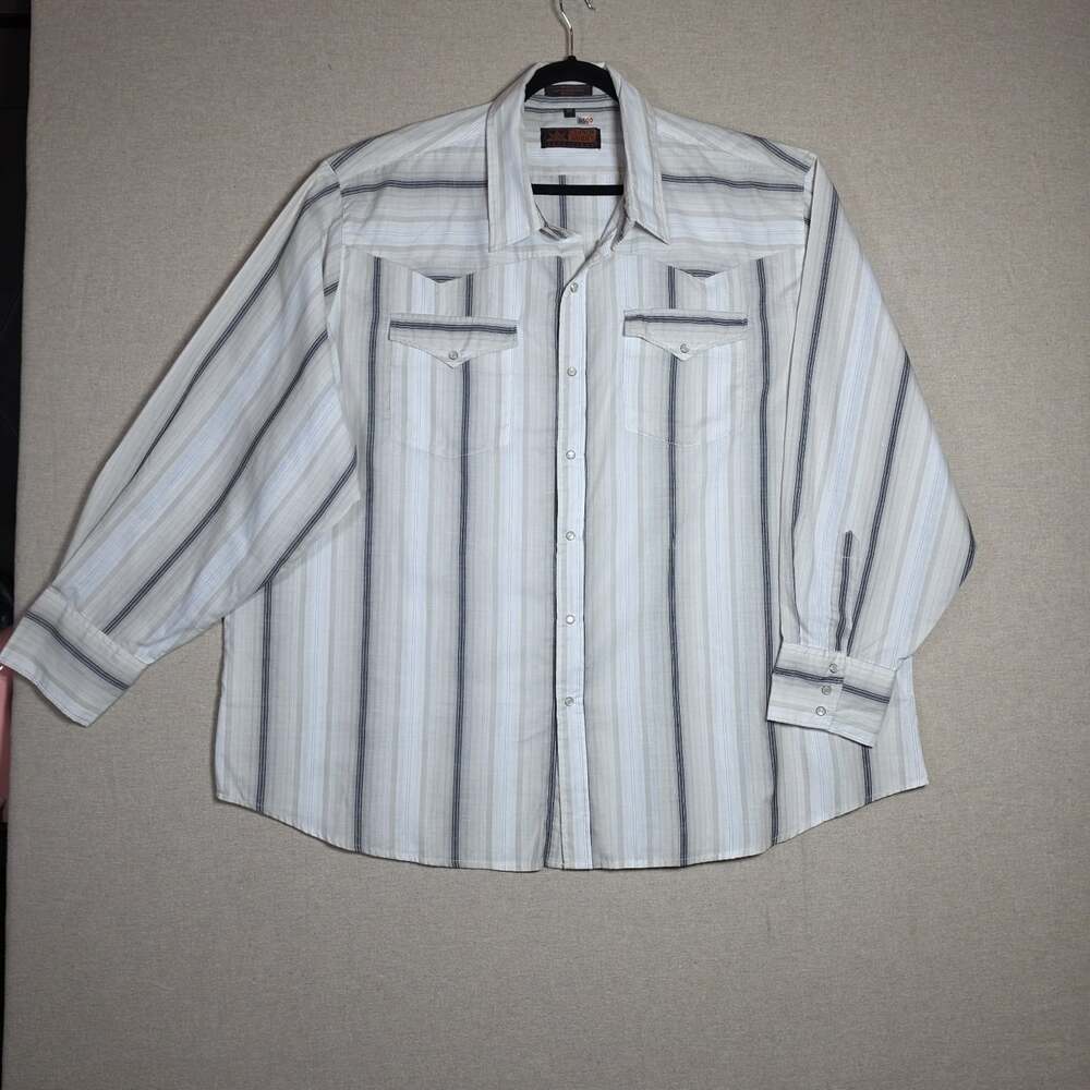 Canyon Guide Outfitters Shirt Mens Large Long Sleeve Pearl Snap Brown Plaid